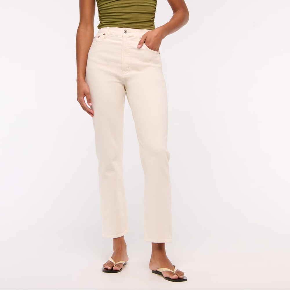 Abercrombie Curve Love Ankle Straight Ultra High Rise Jeans